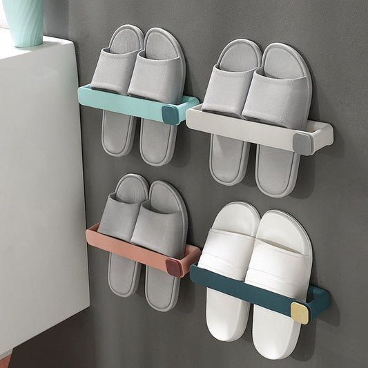 Punch-Free Shoe Rack Bathroom Slippers Rack a Lot Of Toilet Storage Wall Hanging Rack
