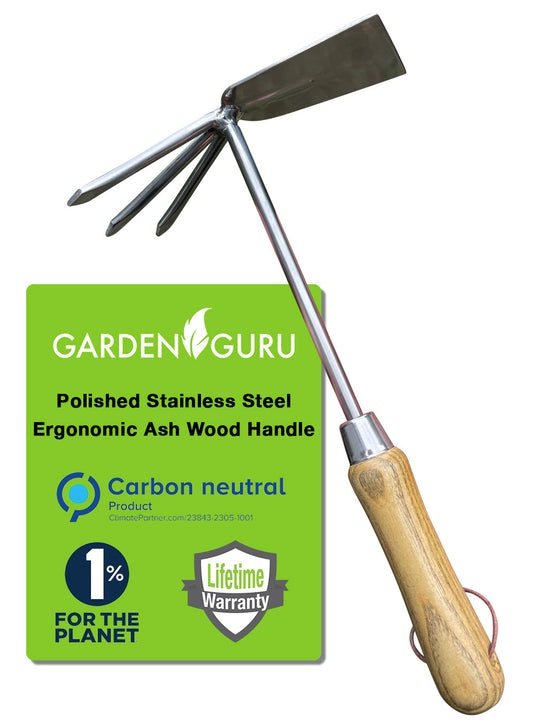Stainless Steel Garden Cultivator Hoe (classic wood handle)