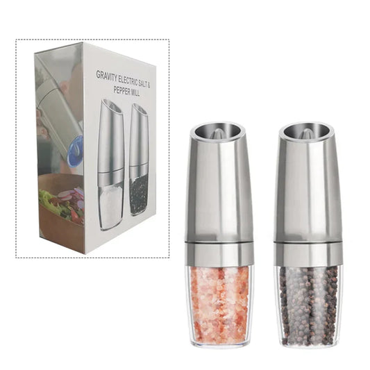 DecorBites™ Electric Pepper & Salt Grinder Set: Spice Mills for Kitchen