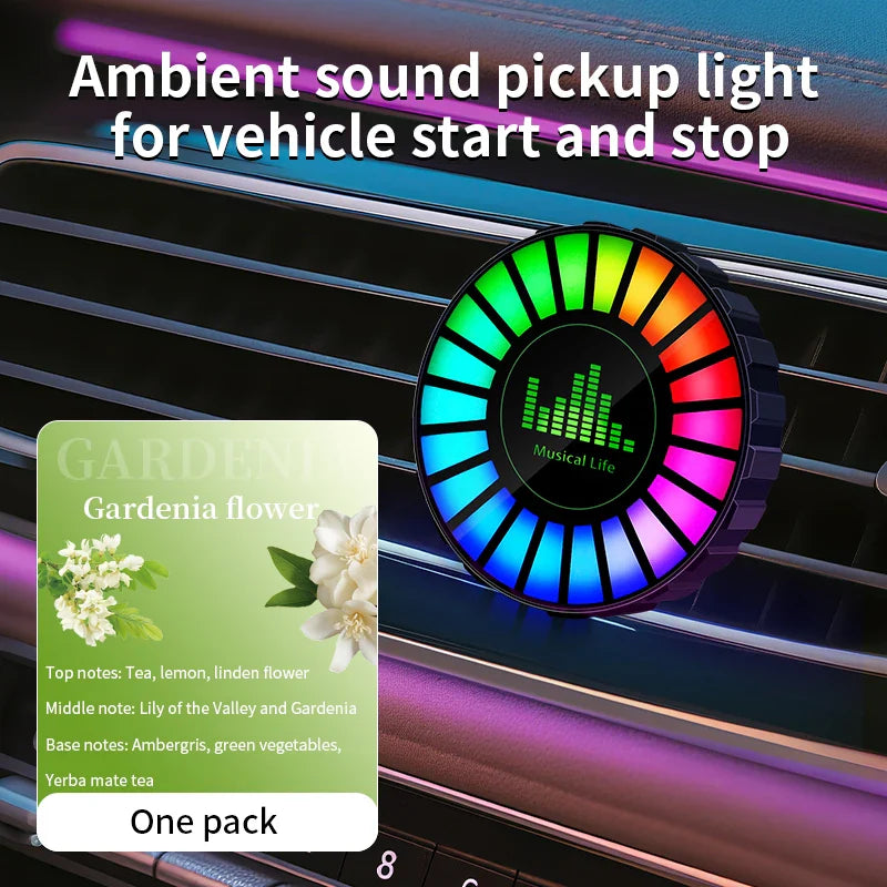 1x Car Music Rhythm Lamp with Fragrance Air Outlet Aromatherapy Air freshener perfume Voice App Control Rhythm Diffuser RGB