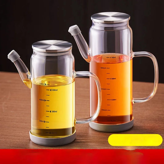 DecorBites™ Glass Condiment Bottle Set for Kitchen Seasonings and BBQ, 3-Piece