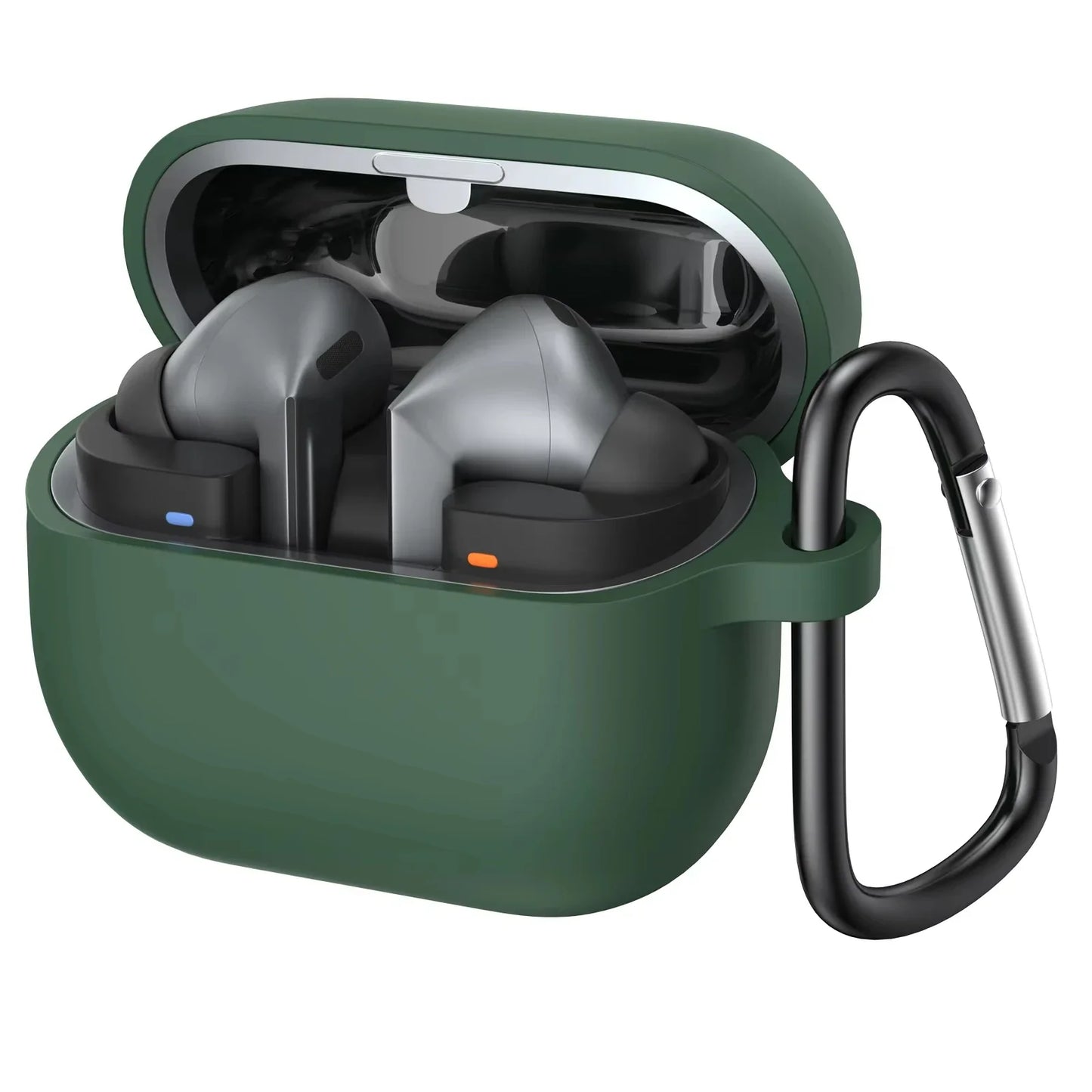 for Samsung Galaxy Buds 3 Pro & Buds 3 Case Cover Soft Silicone Protective Case Accessories with Carabiner for Men Women (Clear)