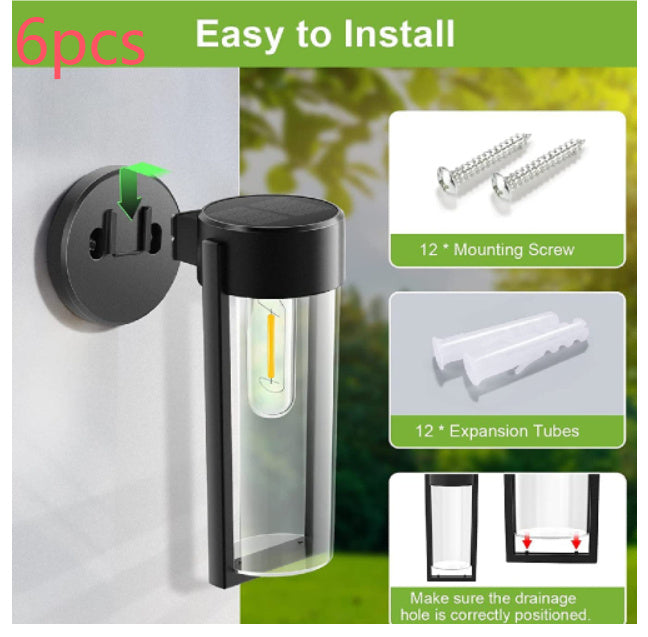 Outdoor Solar Lamp Outdoor Tungsten Wire Wall Lamp Courtyard Waterproof