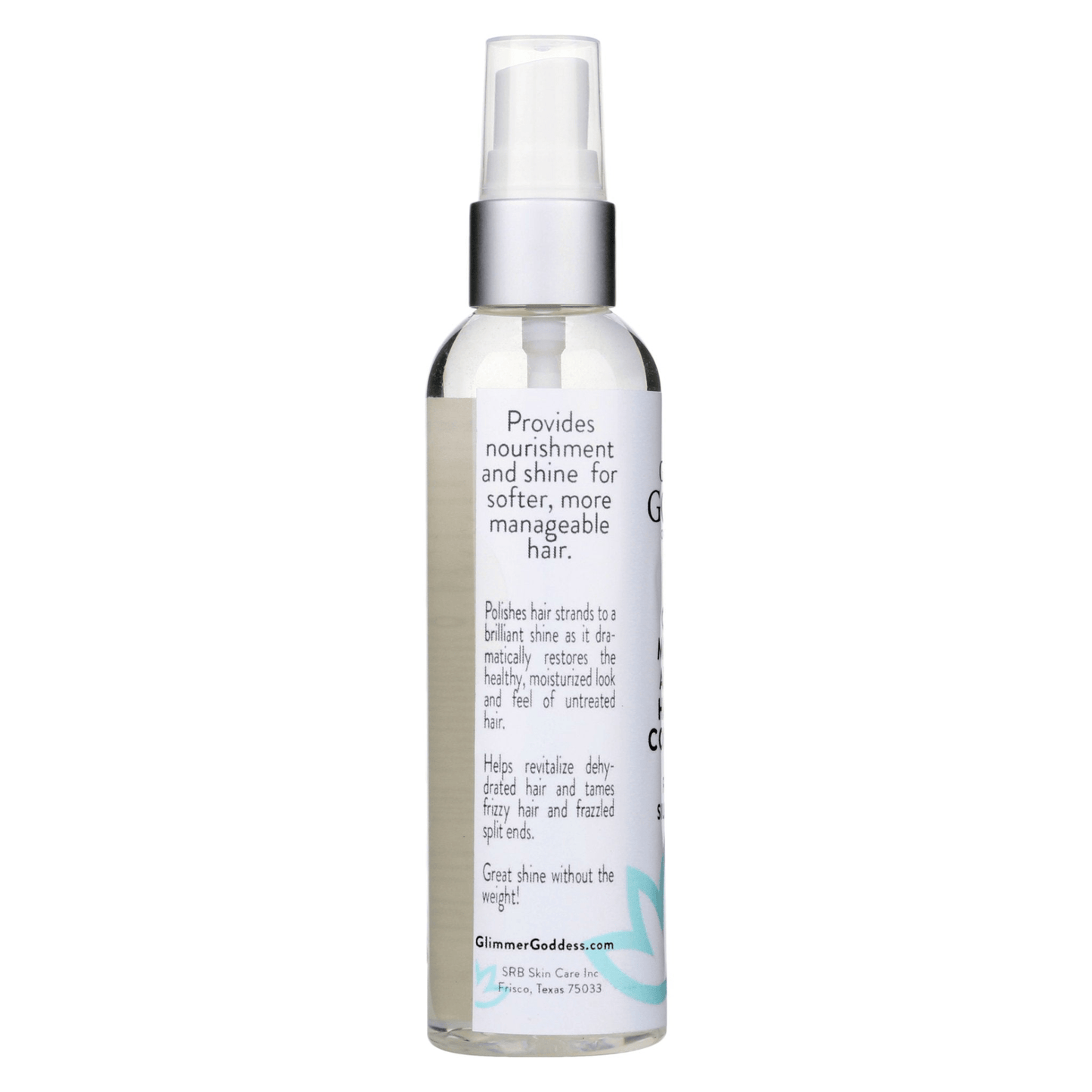 Organic Argan Oil Hair Shine Spray by Glimmer Goddess – Lightweight Gloss, Frizz Control, 4 oz