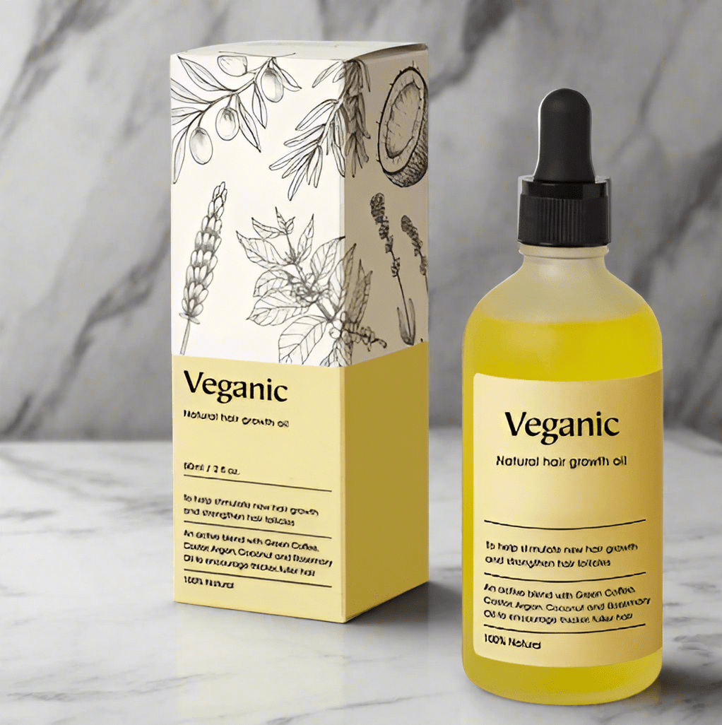 Veganic Natural Hair Growth Oil - Stimulating Formula for Growth & Shine (1 fl oz)