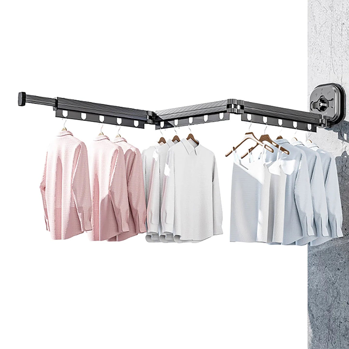 Multifunctional Retractable Fold Away Clothes Drying Hanger Space-Saving Bathrooms Usage