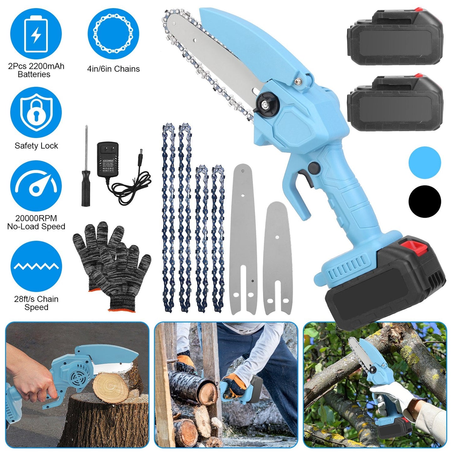 GBruno Electric Mini Chainsaw