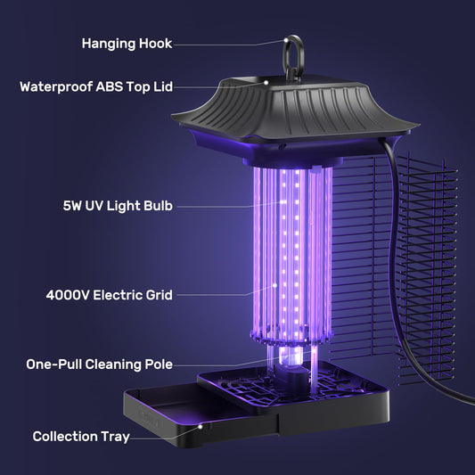 Bug Zapper for Outdoor and Indoor, High Powered Electric Insect Fly Trap