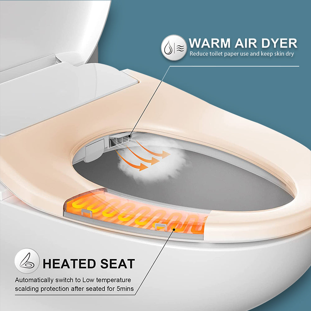 BUTT BUDDY Suite - Smart Bidet Toilet Seat Attachment (Cool & Warm Water Sprayer, Air Dryer & Heated Seat )