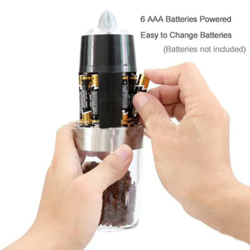 DecorBites™ Electric Salt Pepper Grinder Spice Mill Kitchen Grinding Tool