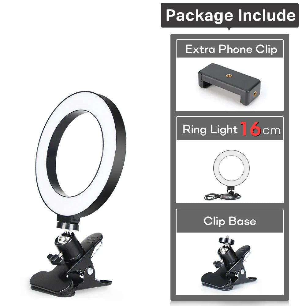 Selfie Ring Light Photography Light LED Lamp With Tripod For Phone Holder Stand Accessories Lamp For Photo Live Video Streaming