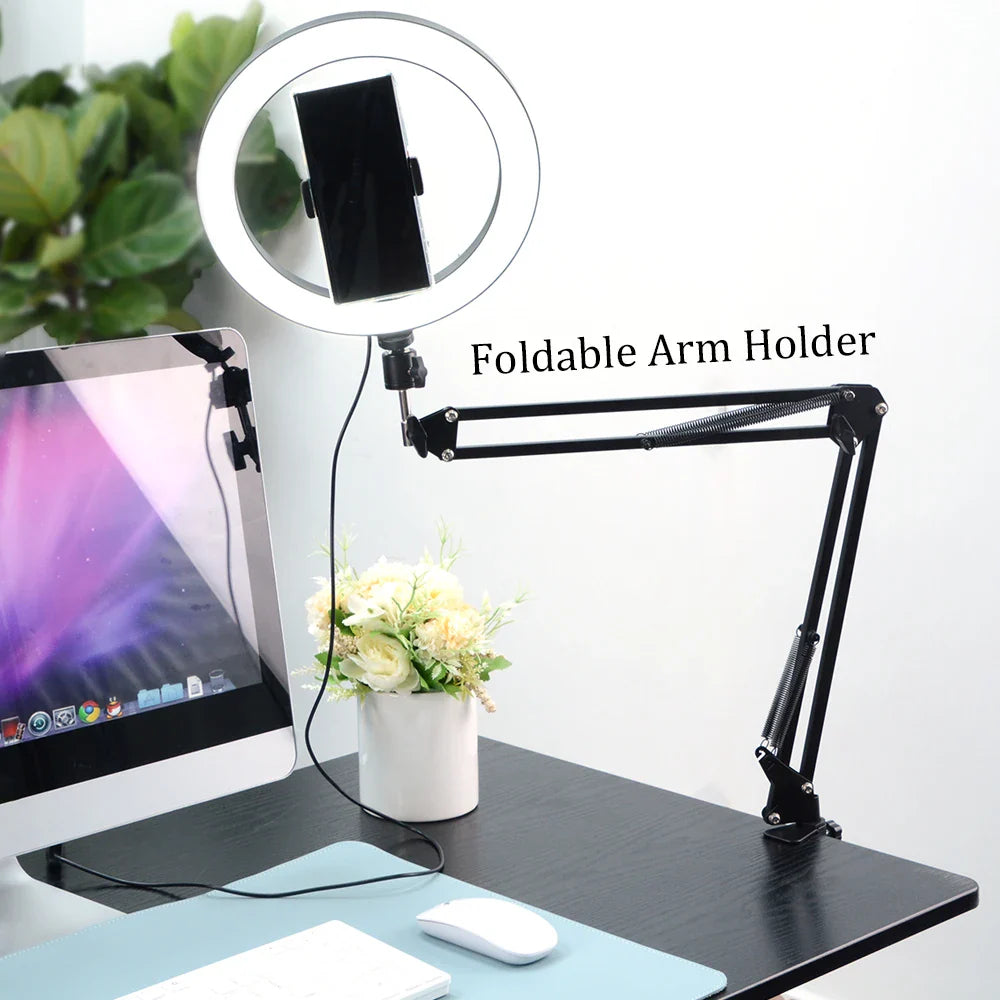 Selfie Ring Light Photography Light LED Lamp With Tripod For Phone Holder Stand Accessories Lamp For Photo Live Video Streaming