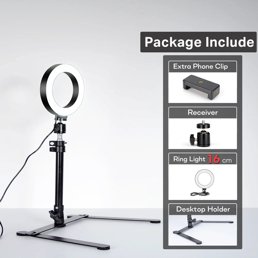 Selfie Ring Light Photography Light LED Lamp With Tripod For Phone Holder Stand Accessories Lamp For Photo Live Video Streaming