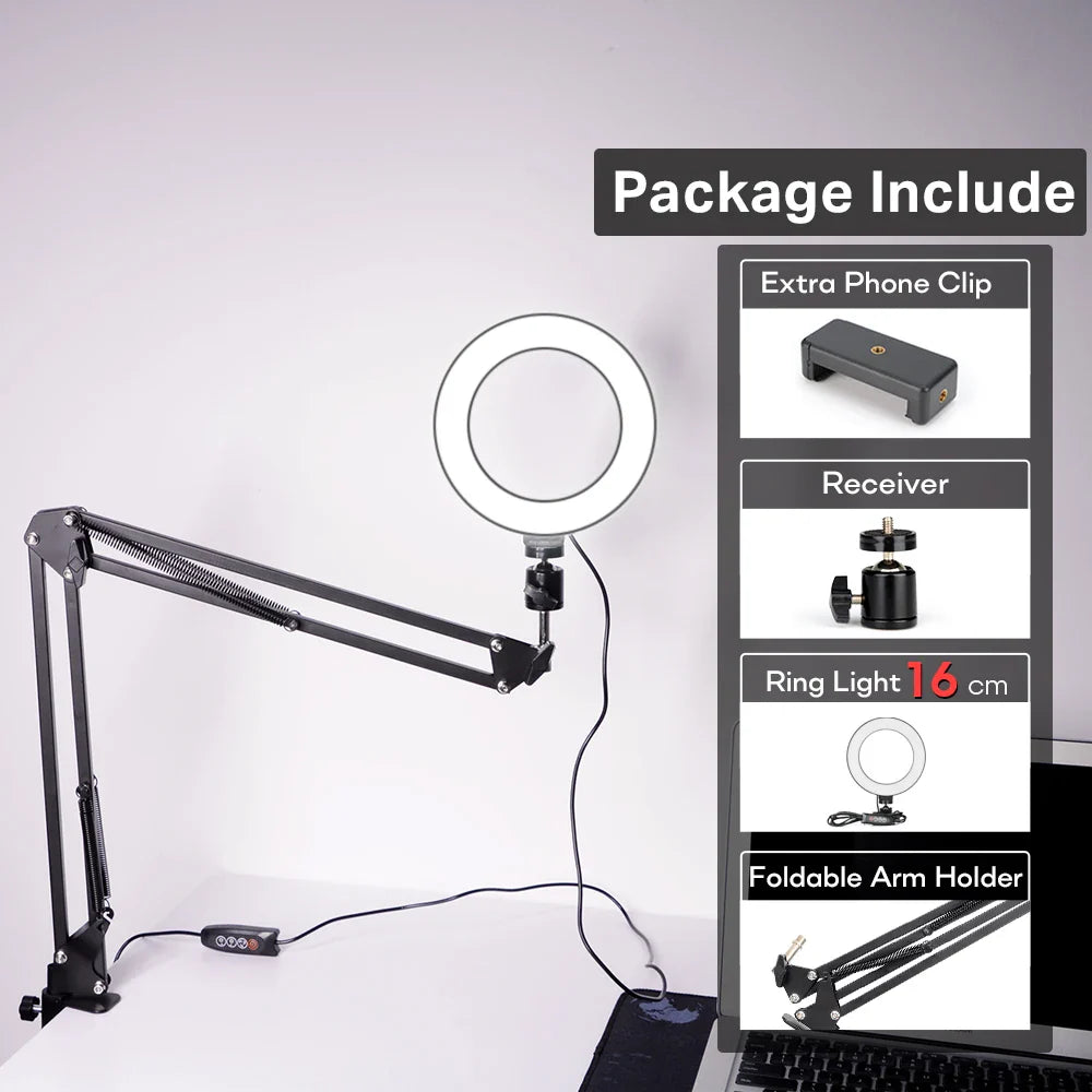 Selfie Ring Light Photography Light LED Lamp With Tripod For Phone Holder Stand Accessories Lamp For Photo Live Video Streaming