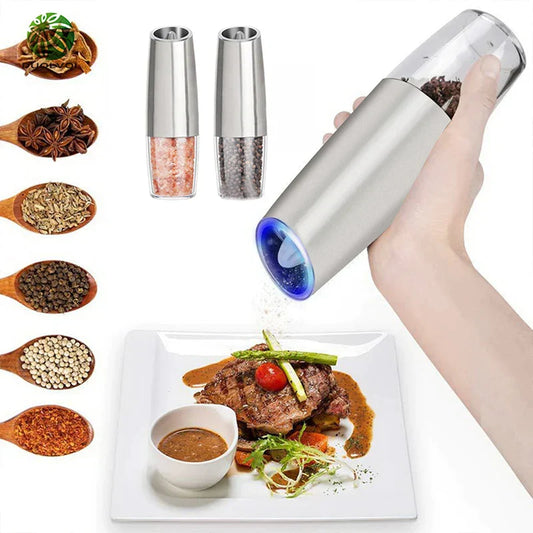 DecorBites™ Electric Pepper & Salt Grinder Set: Spice Mills for Kitchen