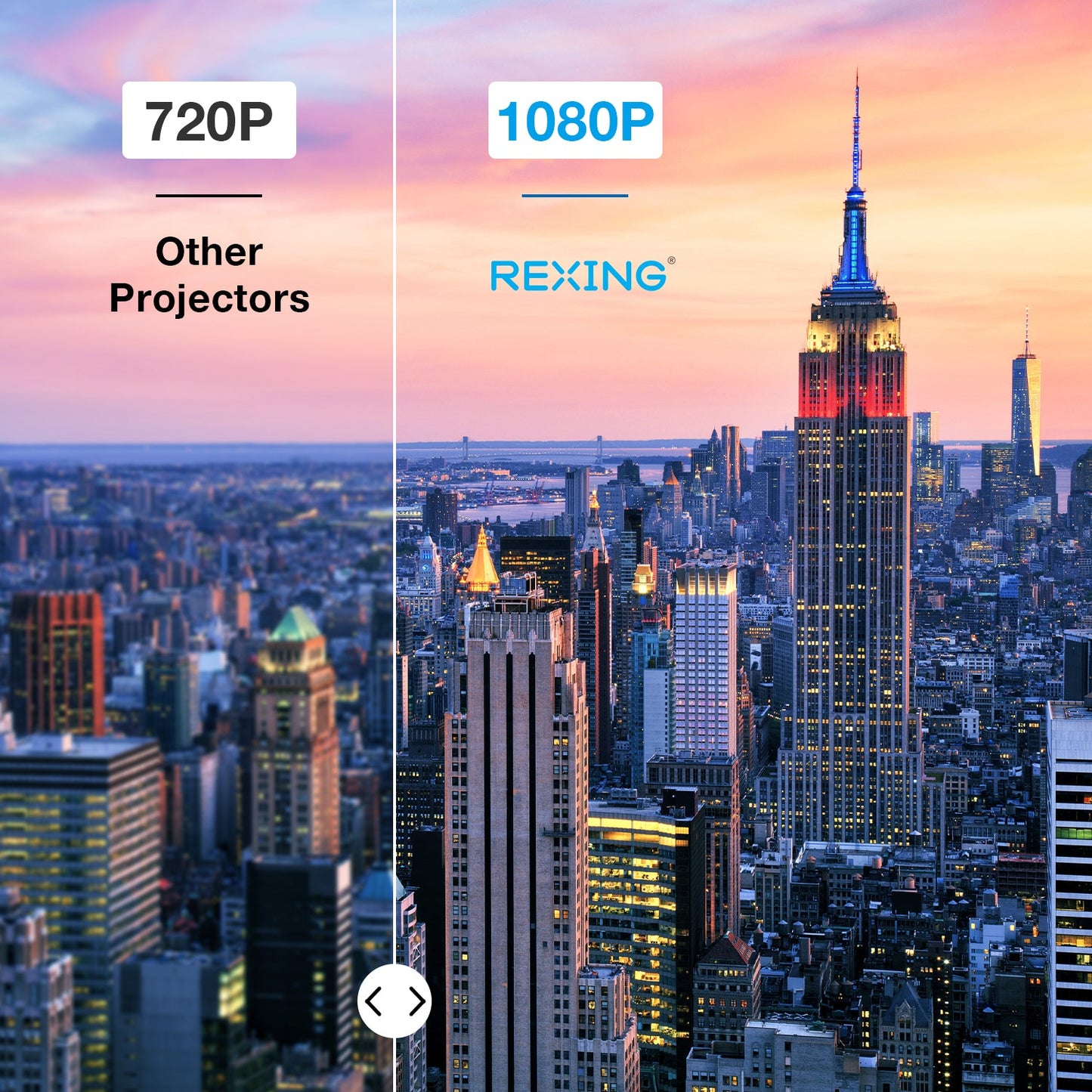 REXING PRD615 Smart Home Projector 750 ANSI Lumens HD