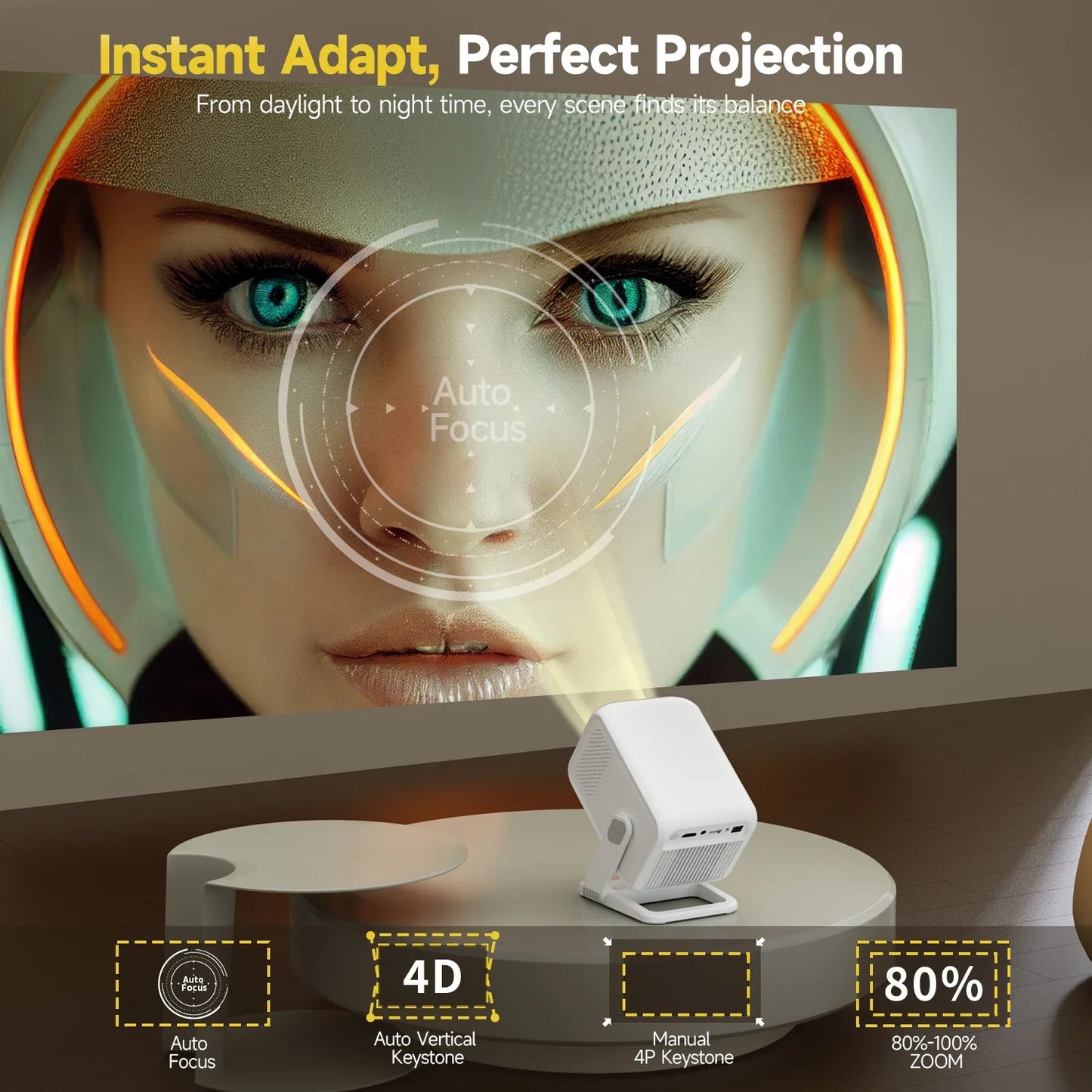 Magcubic HY310X Portable Projector 4K 420ANSI WiFi 6 Auto Focus Android 11 Projector Support Full HD 1080P Home Outdoor Cinema
