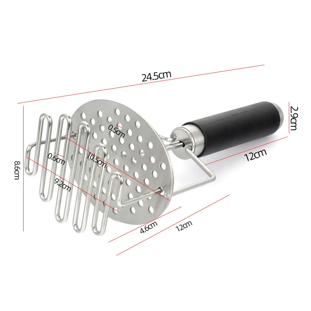 DecorBites™ Double-layer Stainless Steel Potato Masher & Food Crusher for Kitchen Vegetable Fruit
