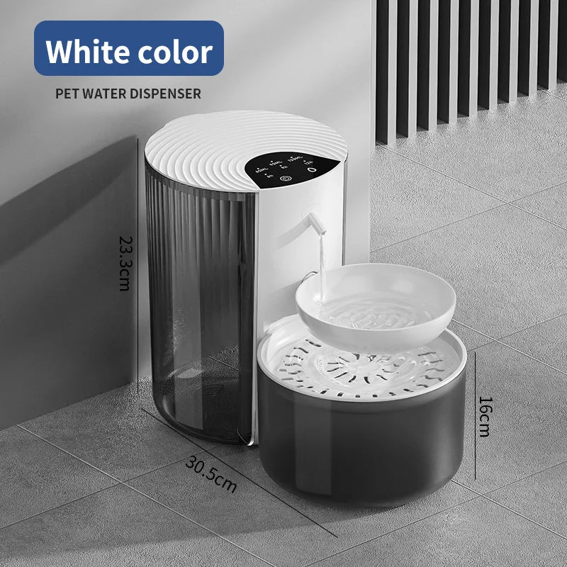 3L Wireless Automatic Pet Water Fountain Rechargeable Dump Water Feeder Timed Smart Cat & Dog Water Dispenser No filter required
