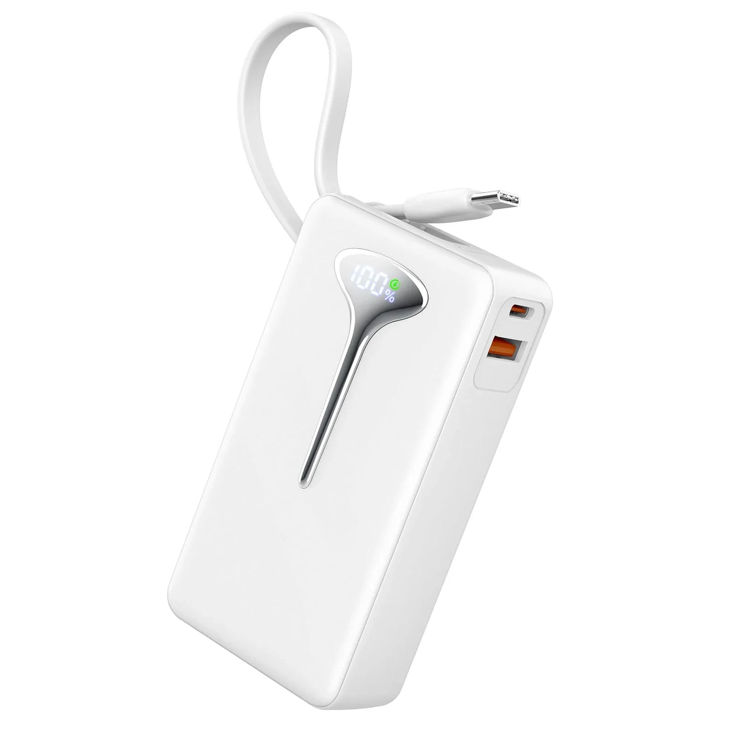 10000mAh Portable Charger Power Bank with 22.5W Fast Charging, USB-C In&Out, Built-in Cable,Travel Essentials for iPhone,Android