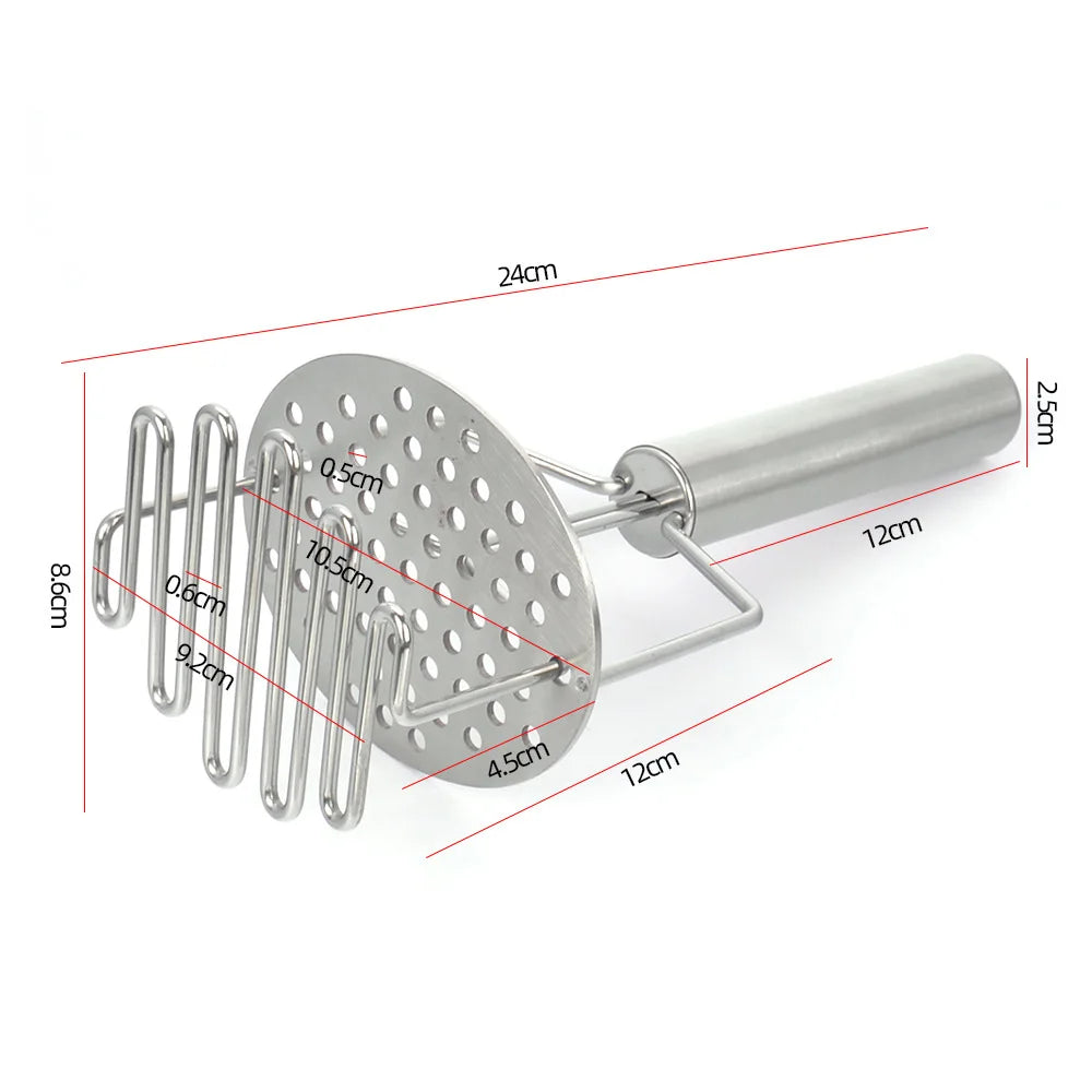 DecorBites™ Double-layer Stainless Steel Potato Masher & Food Crusher for Kitchen Vegetable Fruit