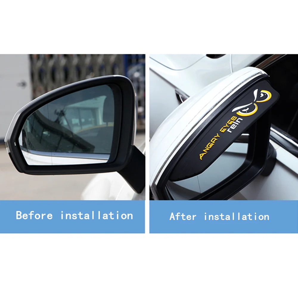 2Pcs Car Rearview Mirror Rain Eyebrow Universa Car Rear View Side Rain Eyebrow Shield Snow Guard Sun Visor Shade Protector