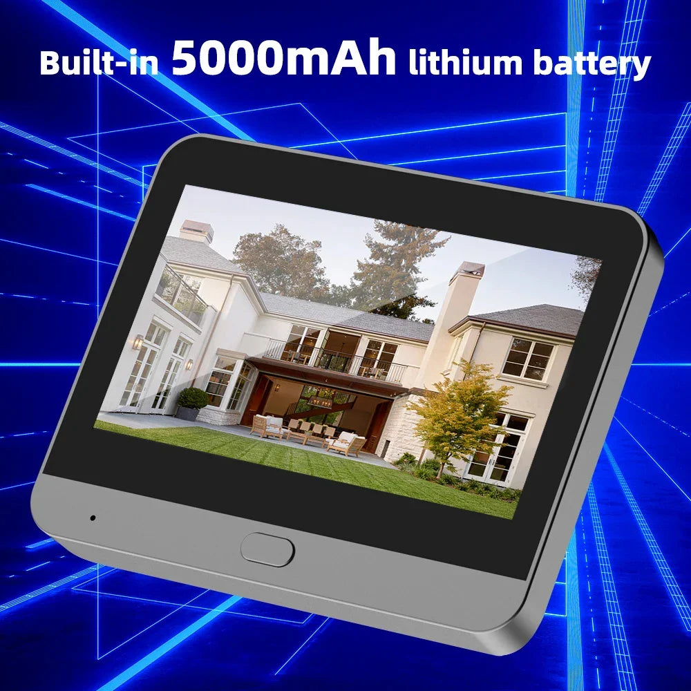 Mini 5MP Tuya Smart Life Home Digital Viewer Peepholes Door Eye WiFi IR No Red Exposure Night Vision Camera 4.3Inch Baby Monitor