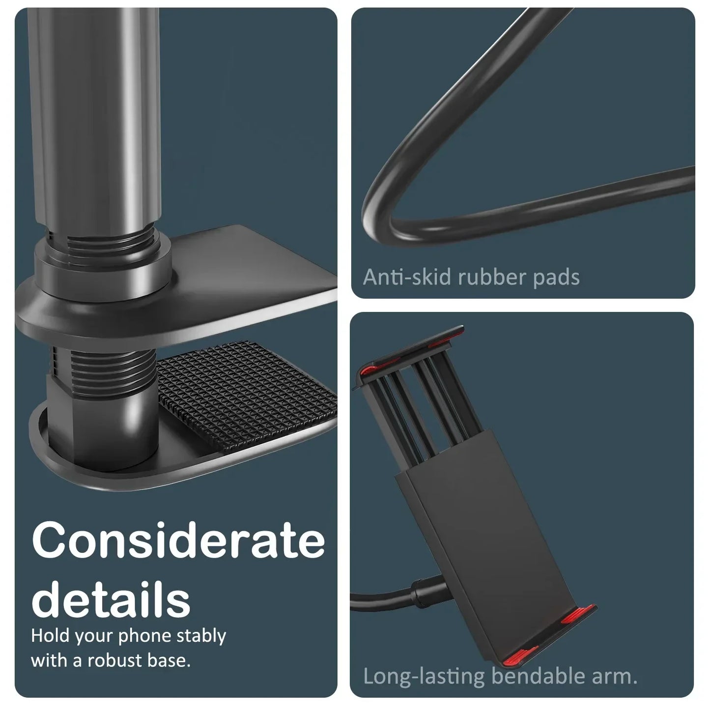 360 Degrees Lazy Bed Gooseneck Cell Phone Tablet Stand Adjustable Flexible Arm Mount Clip IPad Tablet IPhone Samsung Accessories