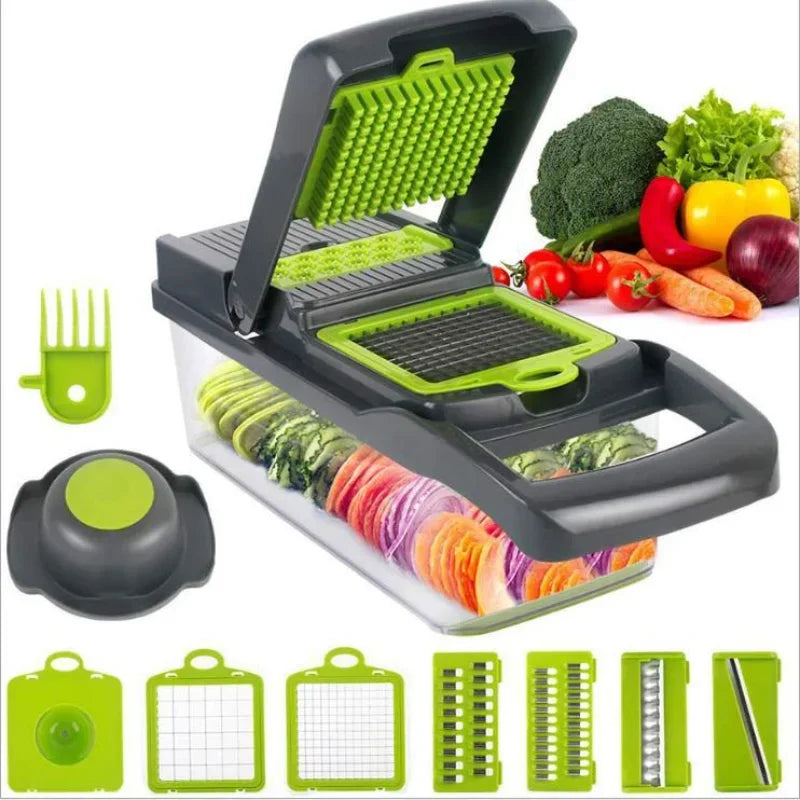 DecorBites™ 3-in-1 Vegetable Slicer Cutter Grater with Basket - Kitchen Essential