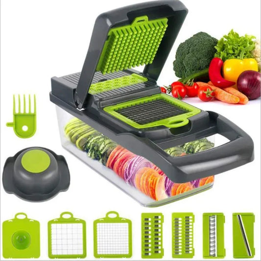 DecorBites™ 3-in-1 Vegetable Slicer Cutter Grater with Basket - Kitchen Essential