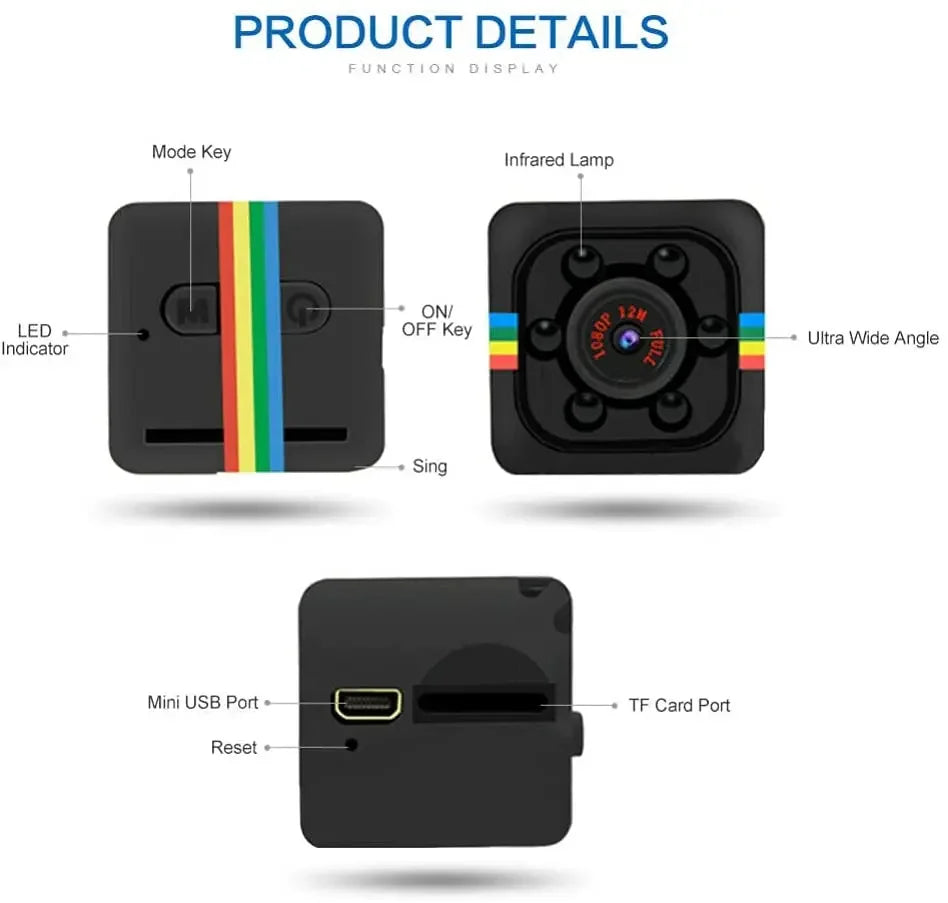 Original SQ11 Mini Camera 1080p HD Micro Camera 30 frame Action Video Camera Sports DV Outdoor Gopro Night Vision Support 128G