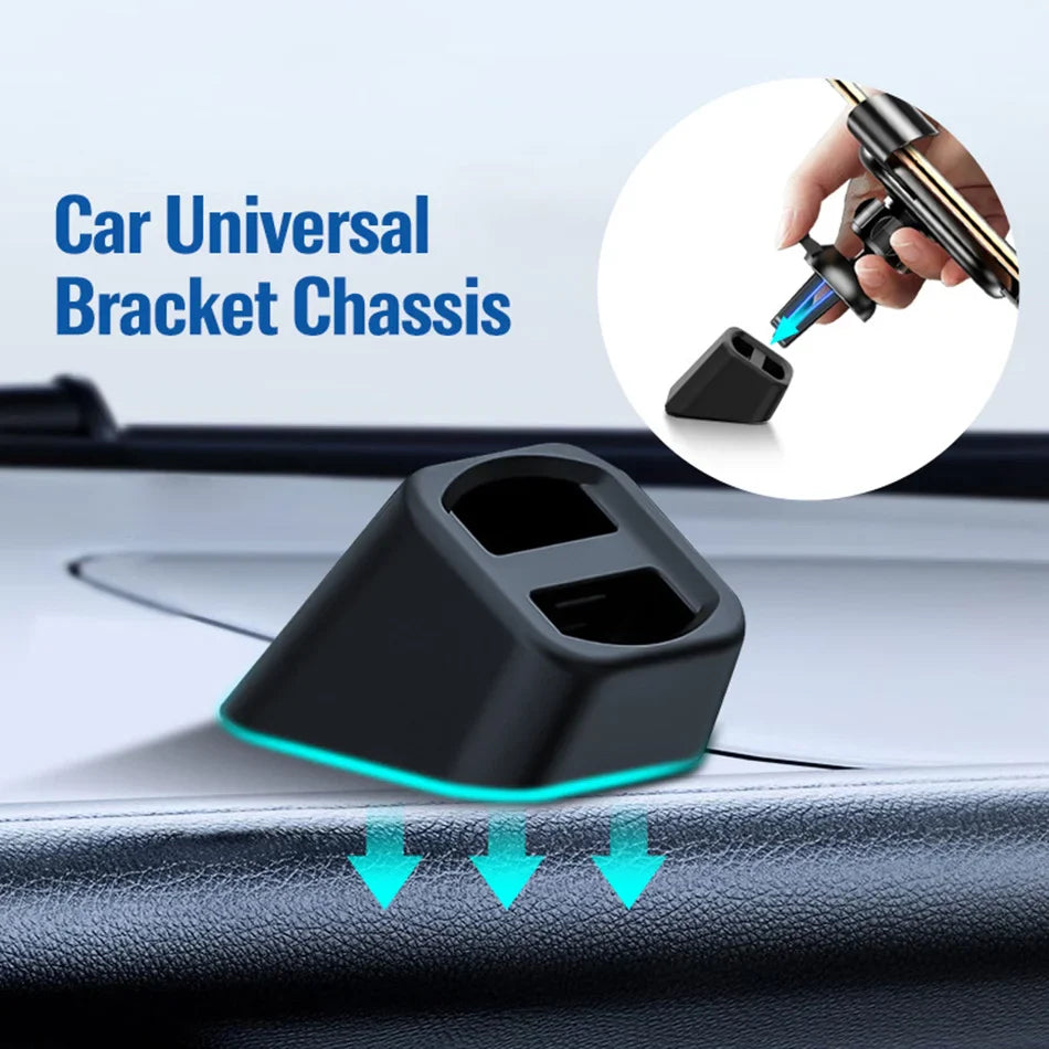 Universal Wireless Car Charger Stand Base Air Outlet Clip Accessories Desktop Dashboard Fixed Installation Mobile Phone Holder