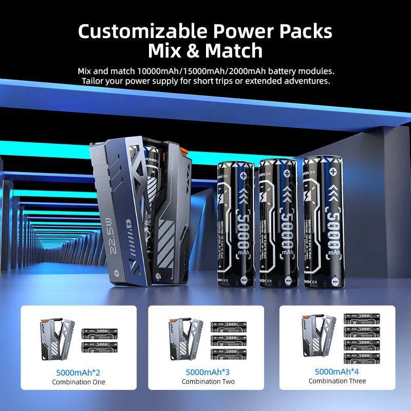 VYVYLABS Portable Power Bank Removable Replaceable Battery Pack 20000mAh 22.5W Fast Charging External Battery for iPhone/Tablet