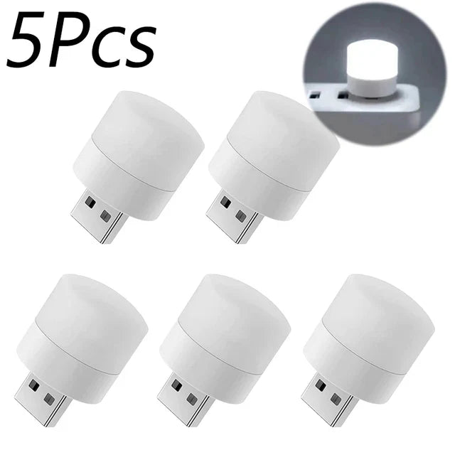 1/10Pcs Mini USB Night Light Warm White Eye Protection Book Reading Light USB Plug Computer Mobile Power Charging LED Night Lamp