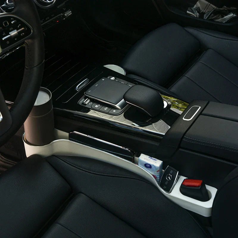 Car Seat Gap Filler Organizer- Upgrade Car Side Seat Gap Filler with Cup Holder and Phone Holder- Car Seat Gap Organizer 2 Pack