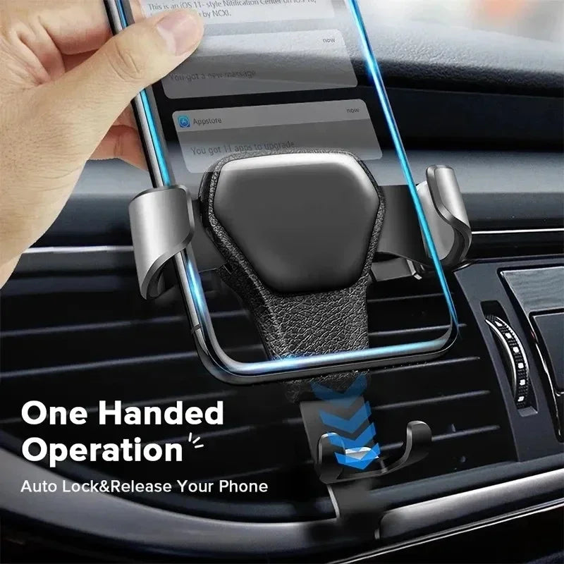 Gravity Car Phone Holder Air Vent Clip Mount Mobile Cell Stand Smartphone GPS Auto Locking Support in Car Bracket For iPhone