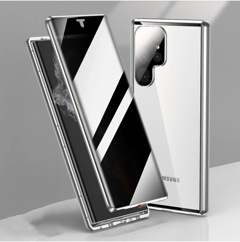 For Samsung Galaxy S23 24 22 25Ultra Case 360°Screen Sealed Anti peeping privacy sunglasses glass Metal Magnetic Ultrathin cover