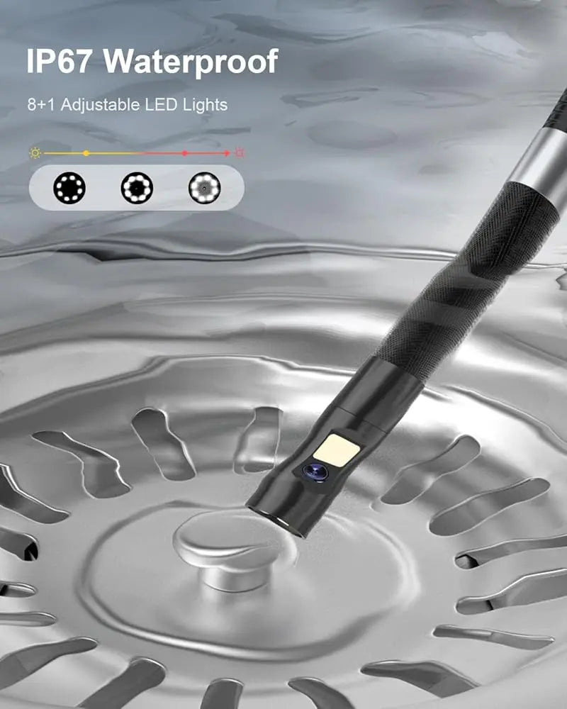 360° Steering Industrial Endoscope Camera 8mm 5"IPS Screen Single&Dual Lens Inspection Borescope 1080P For Car Engine Pip