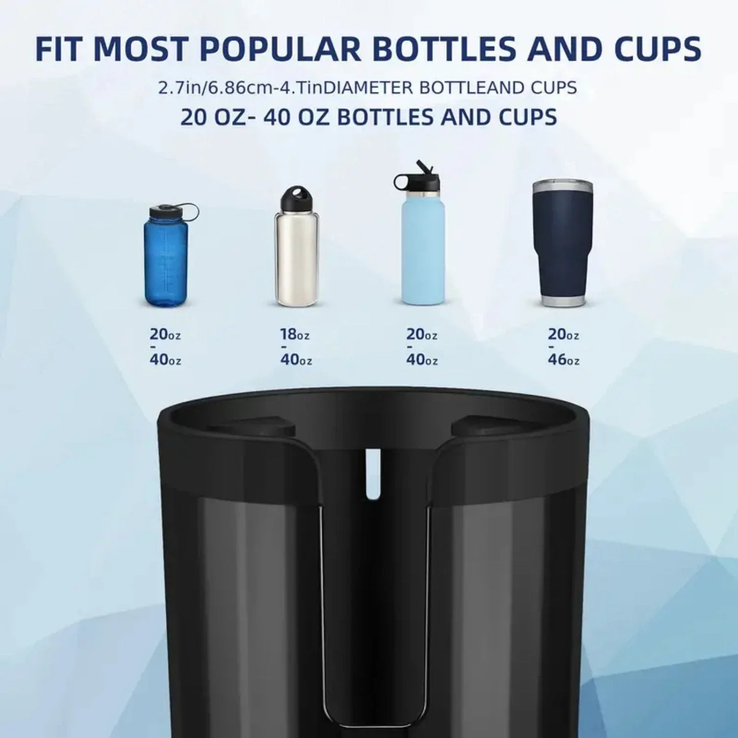 VIKEFON Upgraded Car Cup Holder Expander with Adjustable Base Stable Auto Bottle Support Universal for 6.5CM-10.5CM Cup Holder