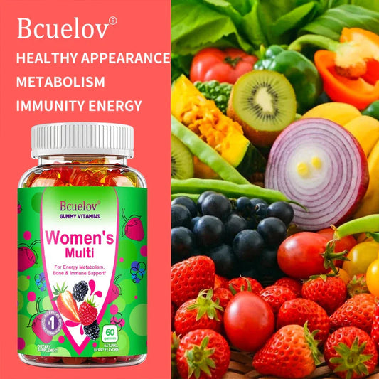 Women's Multivitamin Gummies - Energy, Mood, Hair Care, Skin Care, Support Energy Metabolism, Bone and Immune Health