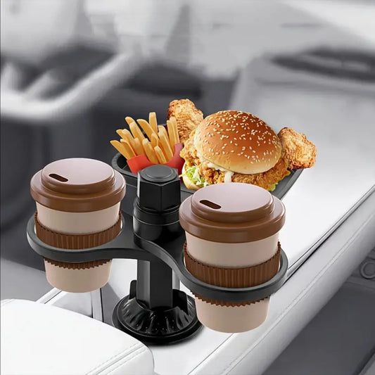 Universal Car Cup Holder Expander Tray 360-Degree Rotation Anti-Shake Food Tray Drink Holder Eating Tray Table for Car Interior