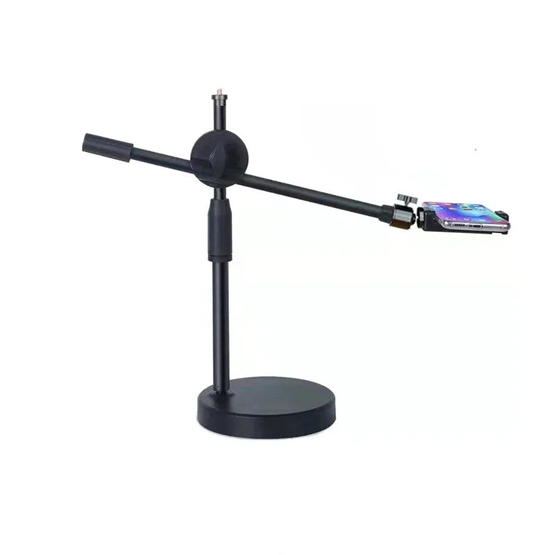 Tabletop Overhead Tripod Stand with Ring Light Mobile Phone Holder And Boom Arm for Nail Art Photography Table Shooting Tripods
