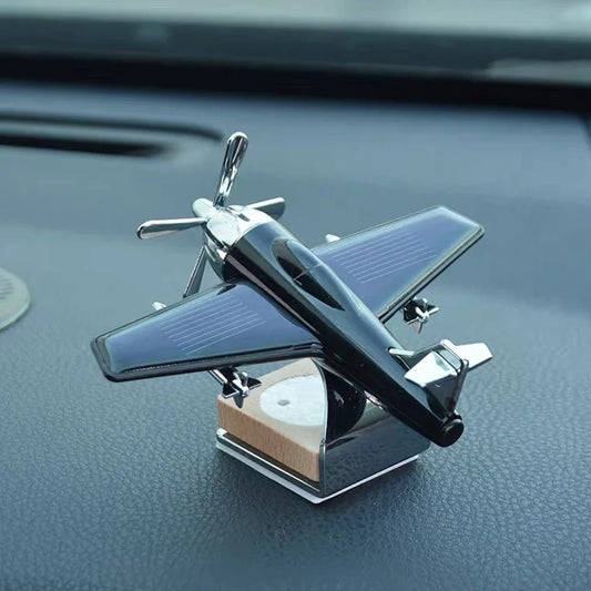 Car Interior Accessories Solar Airplane Model Air Freshener – Dashboard & Center Console Decoration with Rotating Design for Fresh and Stylish Car Atmosphere