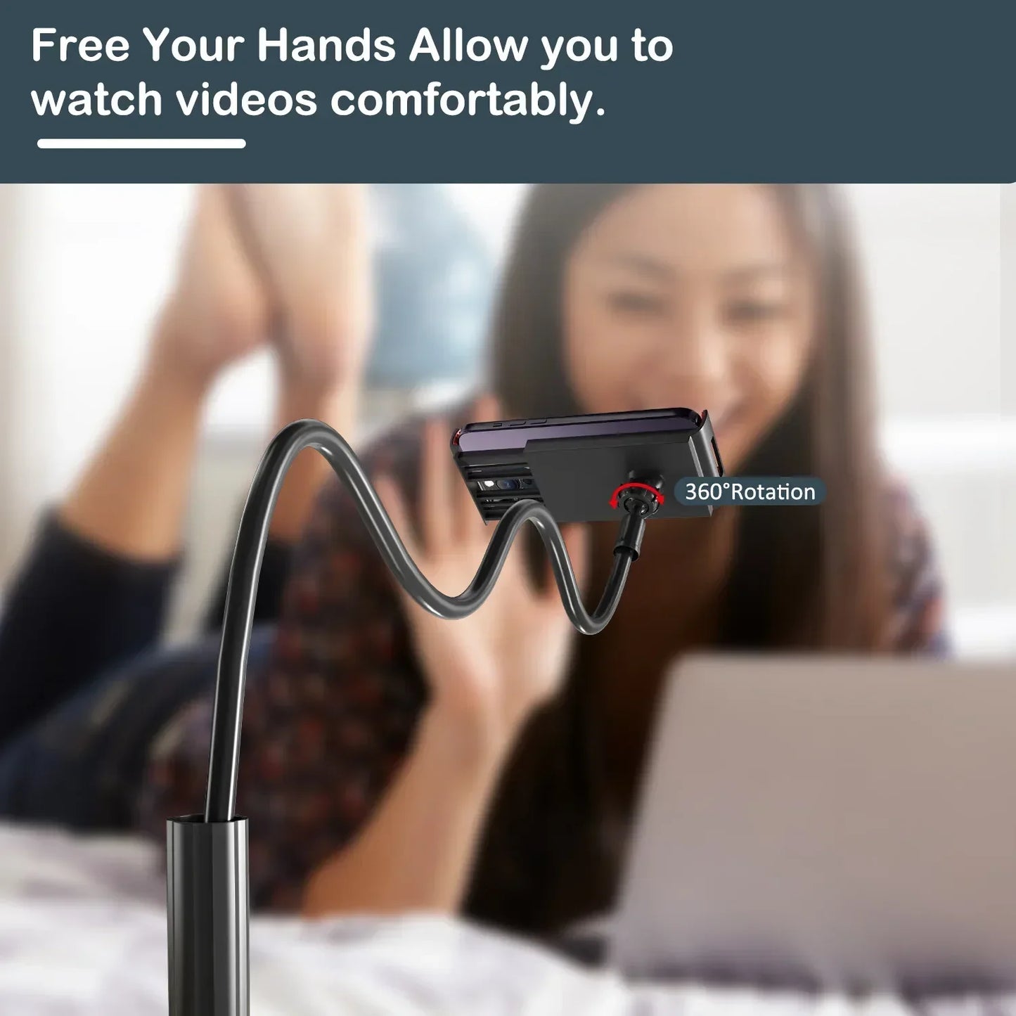 360 Degrees Lazy Bed Gooseneck Cell Phone Tablet Stand Adjustable Flexible Arm Mount Clip IPad Tablet IPhone Samsung Accessories