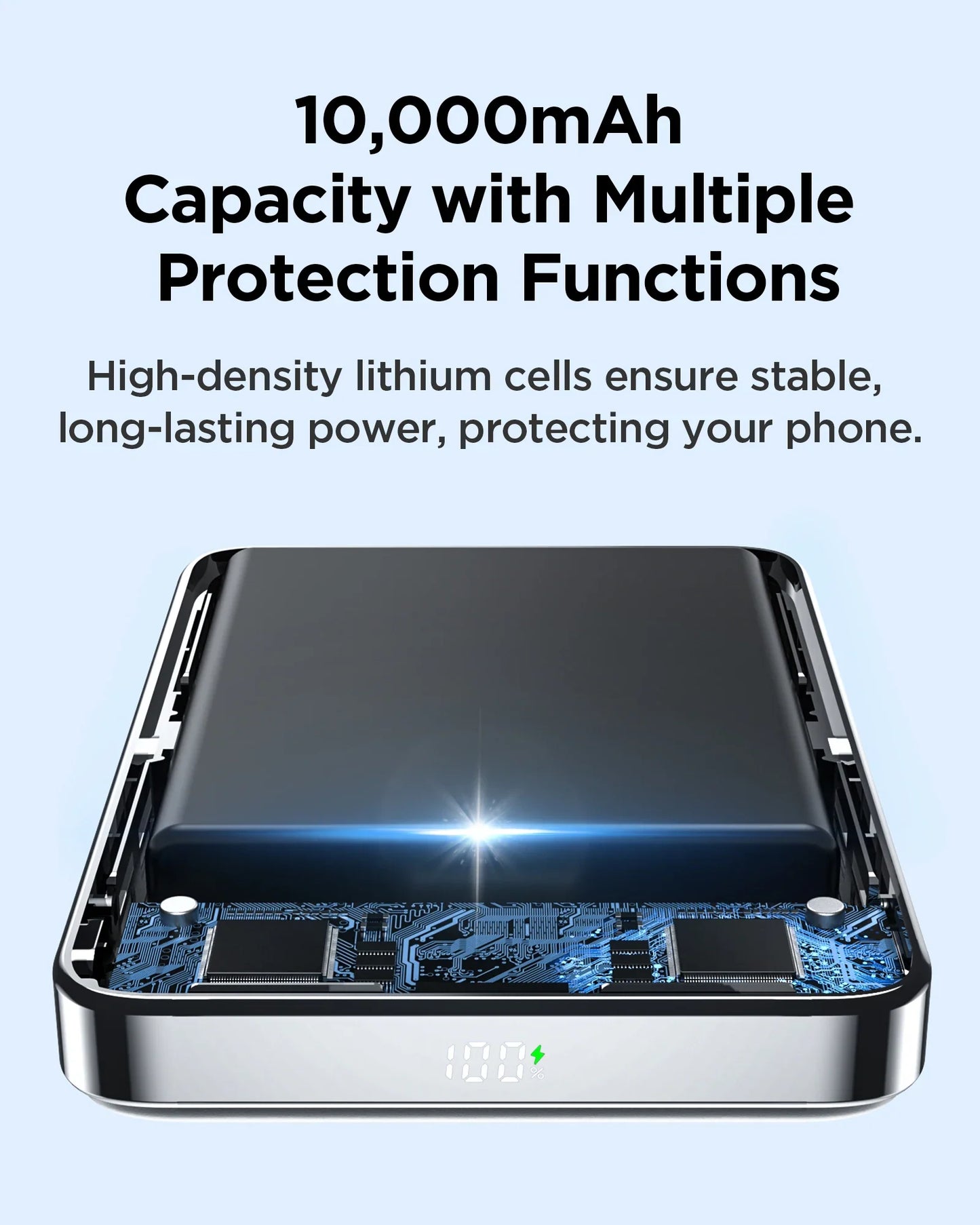 PISEN Magnetic Wireless Power Bank with Built in Stand MagSafe Compatible 30W USB C Fast Charging  for iPhone Samsung Huawei
