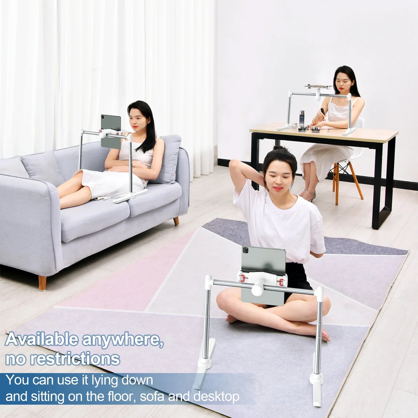 Oatsbasf Bed Sofa Phone Holder Foldable Tablet Pad Stand Desktop Angle Height Adjustable Bracket Lazy Bracket Phone Clip Holder