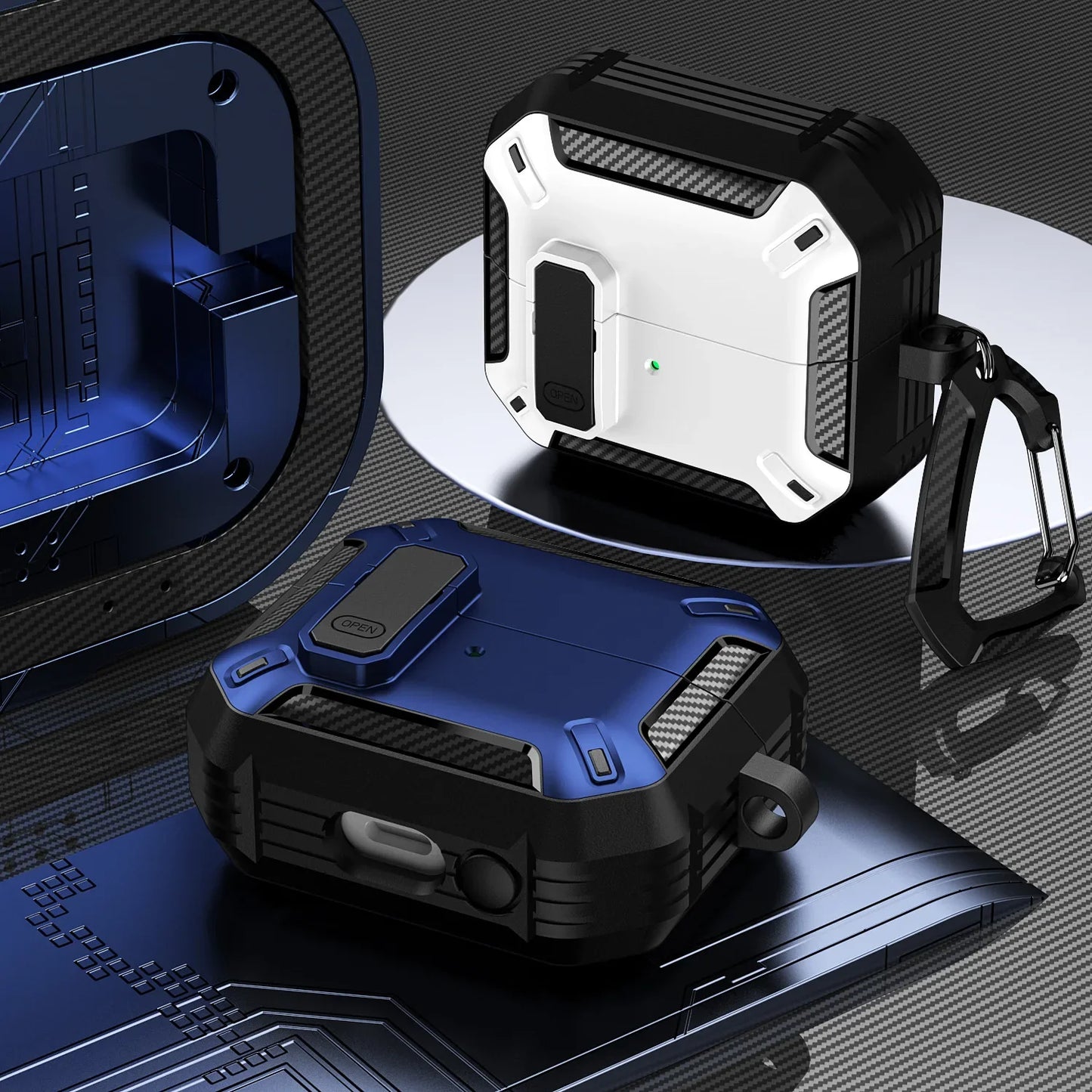 for Samsung Galaxy Buds 3 Pro /Galaxy Buds 3 Carbon Fibre Case with Cleaning kit Security Lock Case for Samsung Galaxy Buds 3Pro