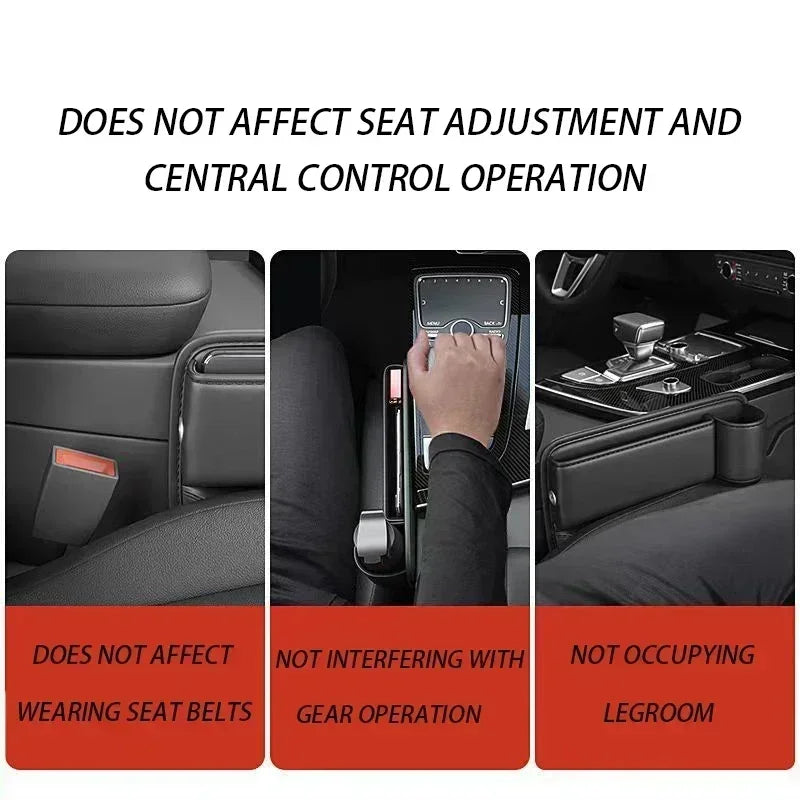 PU Leather Car Seat Gap Bag Case Storage Bag For Auto Console Side Plug Filler Organizer Crevice Stowing Tidying Pocket Amagi
