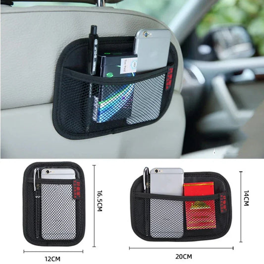 Car Storage Bag Oxford Fabric Mesh Nets Auto Organizer Car Door Dashboard Seat Back Net Pocket Car Interior Stowing Tidying Kit