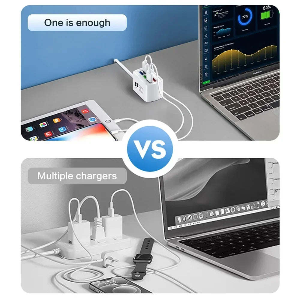USB Phone Charger Power Strip Multi 6 Ports Universal Adapter Fast Quick Charging Head Socket Wall Charger Socket HUB Splitter